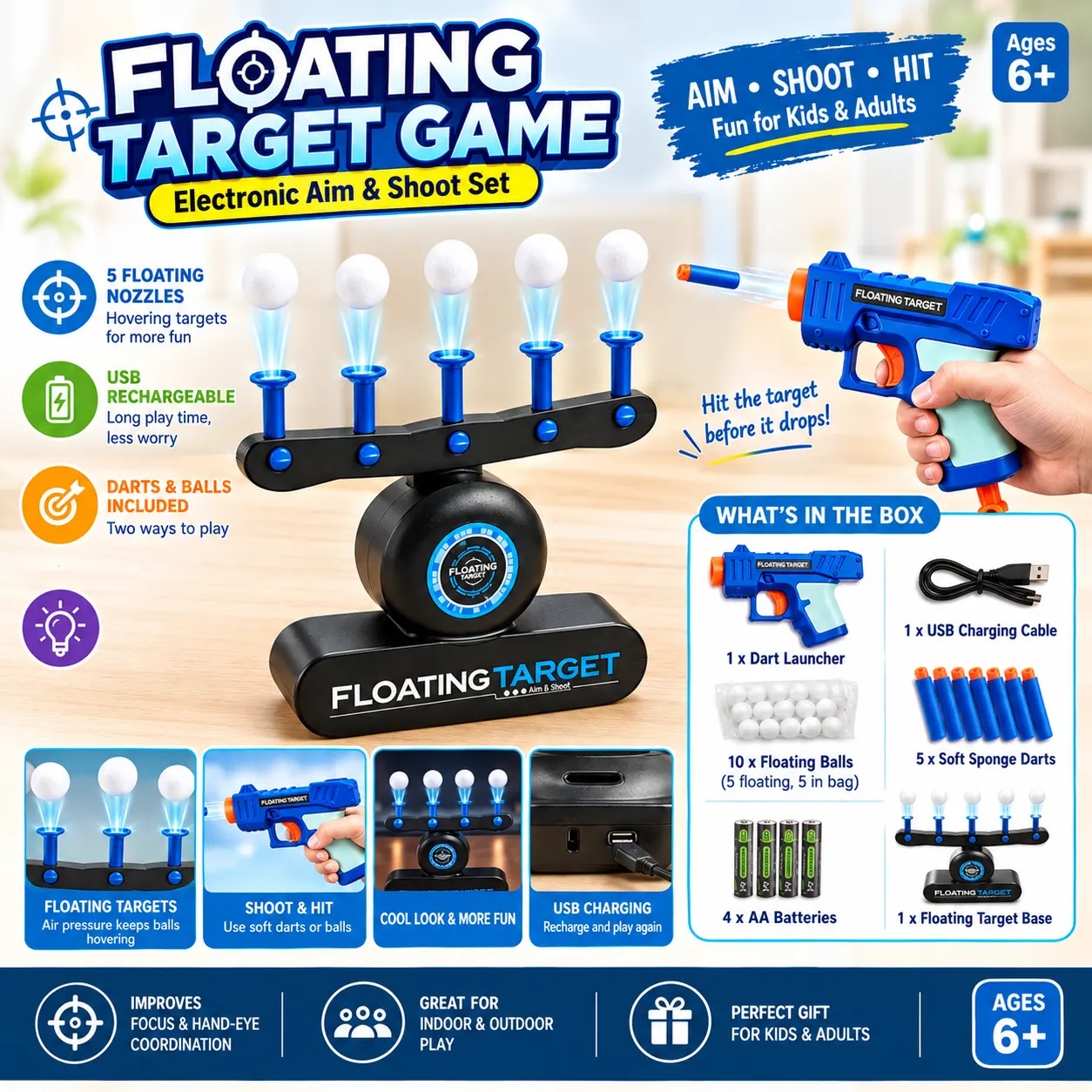 Floating Target Game – Electronic Aim & Shoot Set