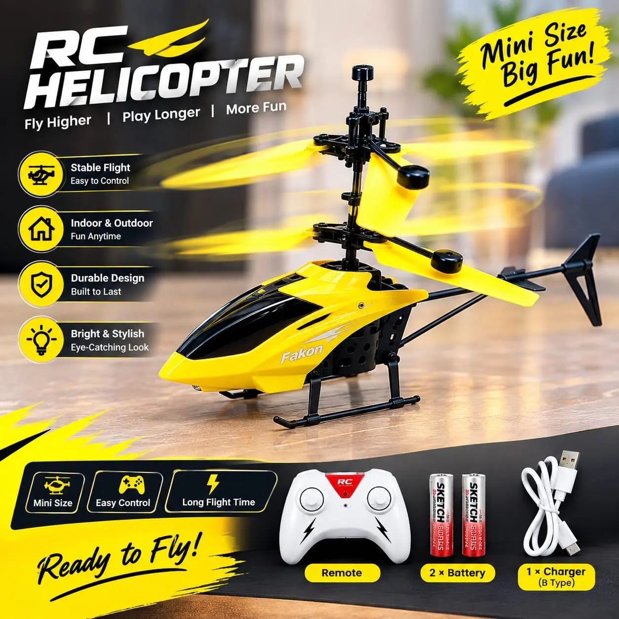 SkySpin Mini RC Helicopter – Mini Size, Big Fun!