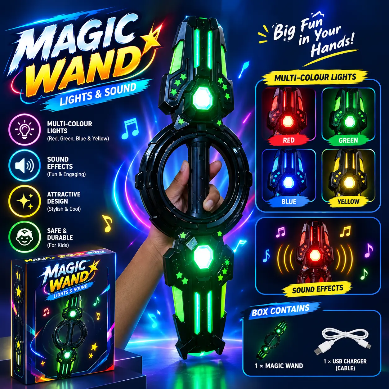 Warrior Spiral Sword – LED Light, Music & Sound Toy