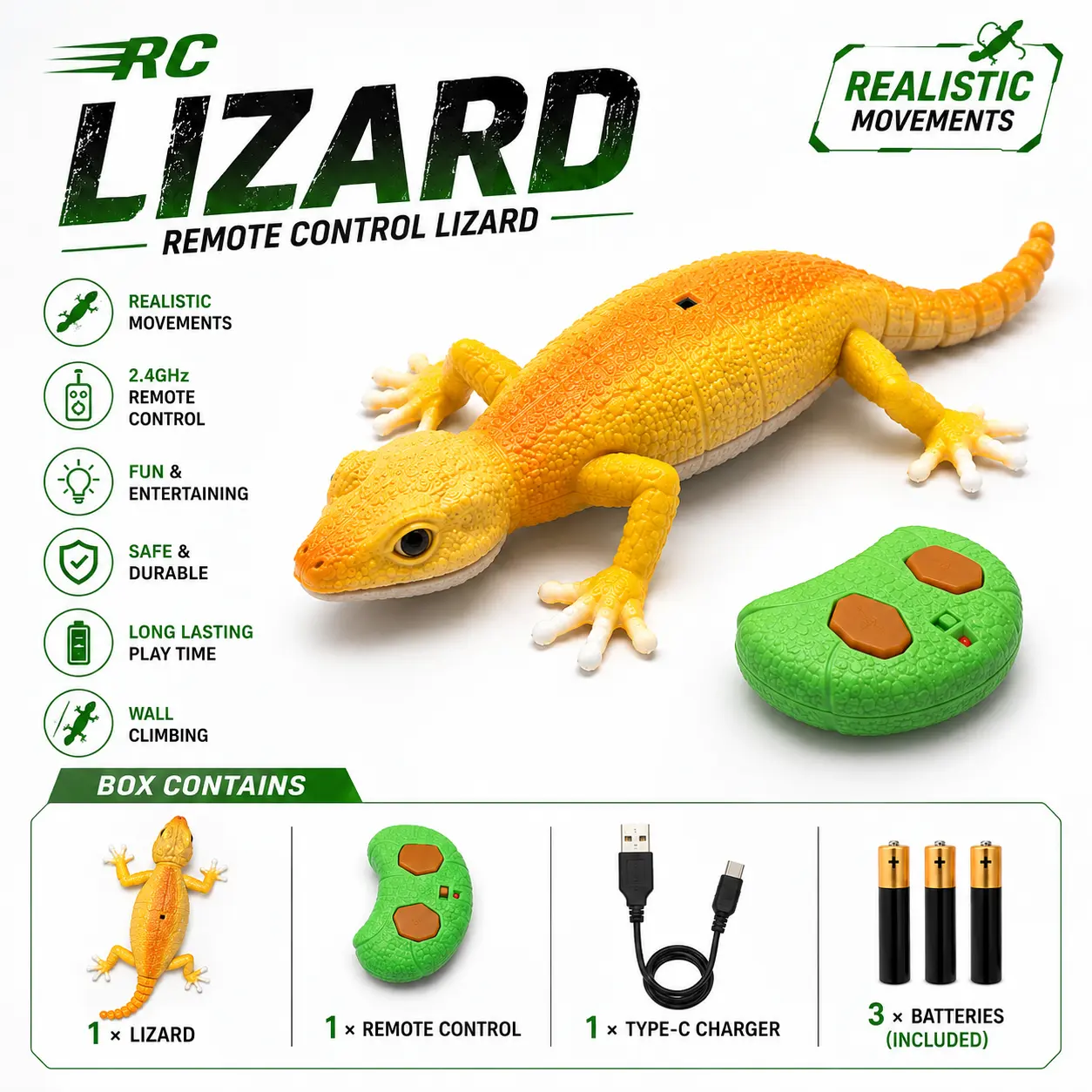 RC Remote Control Wall Climbing Lizard Toy